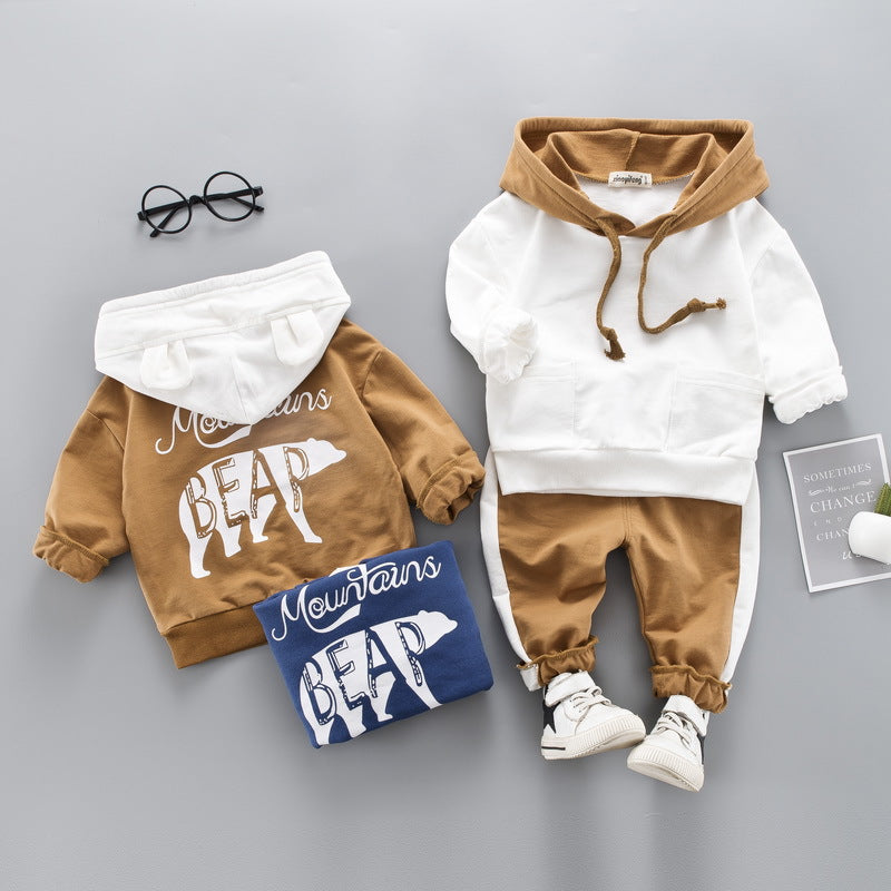 Western style 1 year old baby sweater two-piece - Mubimart - Clothing Set 