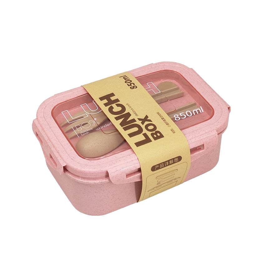 Wheat Straw Insulated Lunch Student Convenient Lunch Box - Mubimart