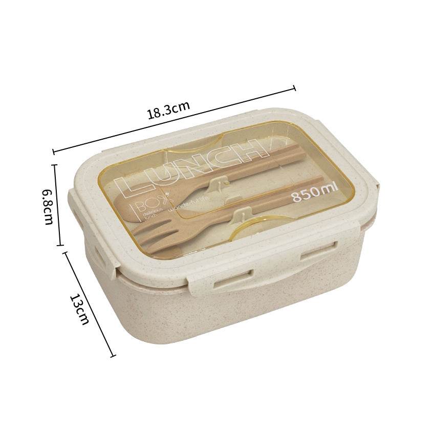 Wheat Straw Insulated Lunch Student Convenient Lunch Box - Mubimart