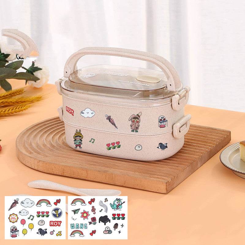 Wheat Straw Microwaveable Bento Box - Mubimart