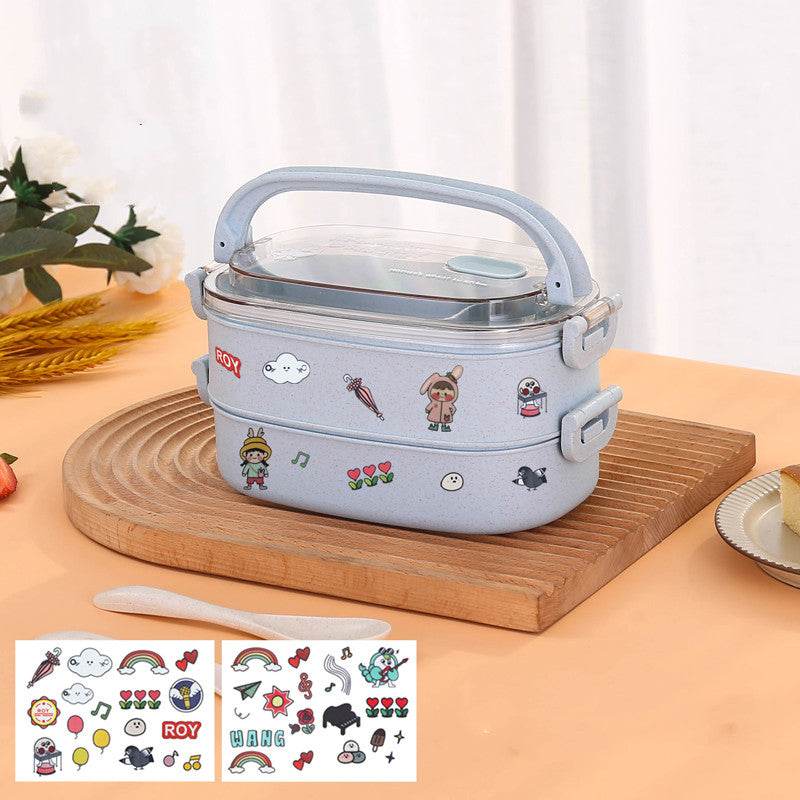 Wheat Straw Microwaveable Bento Box - Mubimart