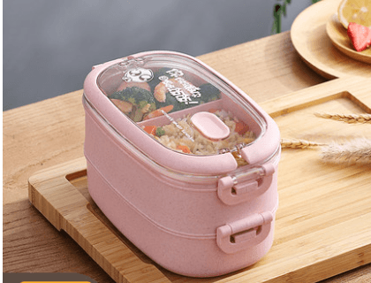 Wheat Straw Microwaveable Bento Box - Mubimart