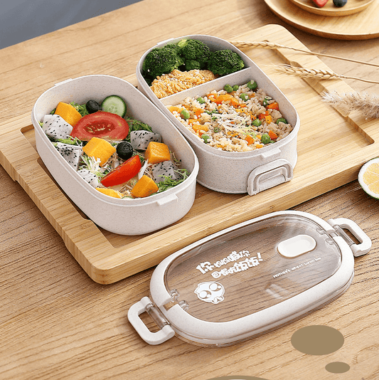 Wheat Straw Microwaveable Bento Box - Mubimart