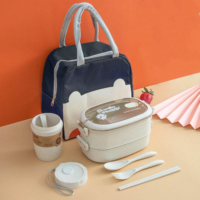 Wheat Straw Microwaveable Bento Box - Mubimart