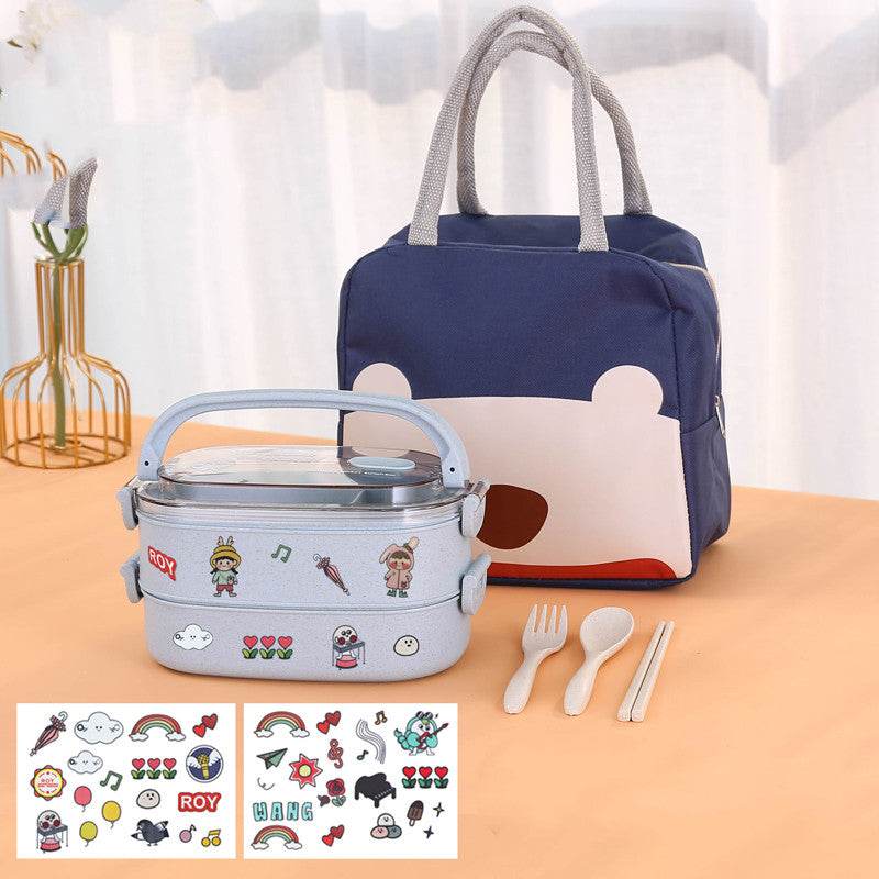 Wheat Straw Microwaveable Bento Box - Mubimart