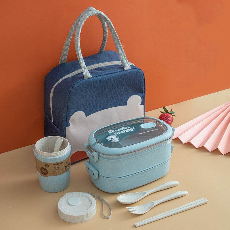 Wheat Straw Microwaveable Bento Box - Mubimart