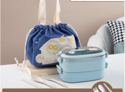 Wheat Straw Microwaveable Bento Box - Mubimart