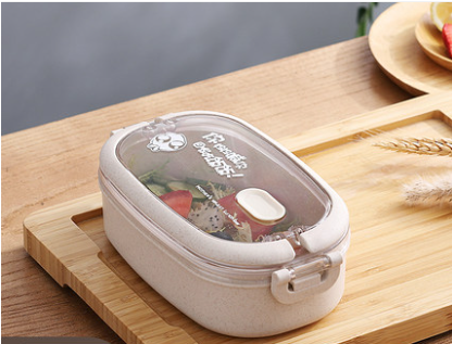 Wheat Straw Microwaveable Bento Box - Mubimart -  