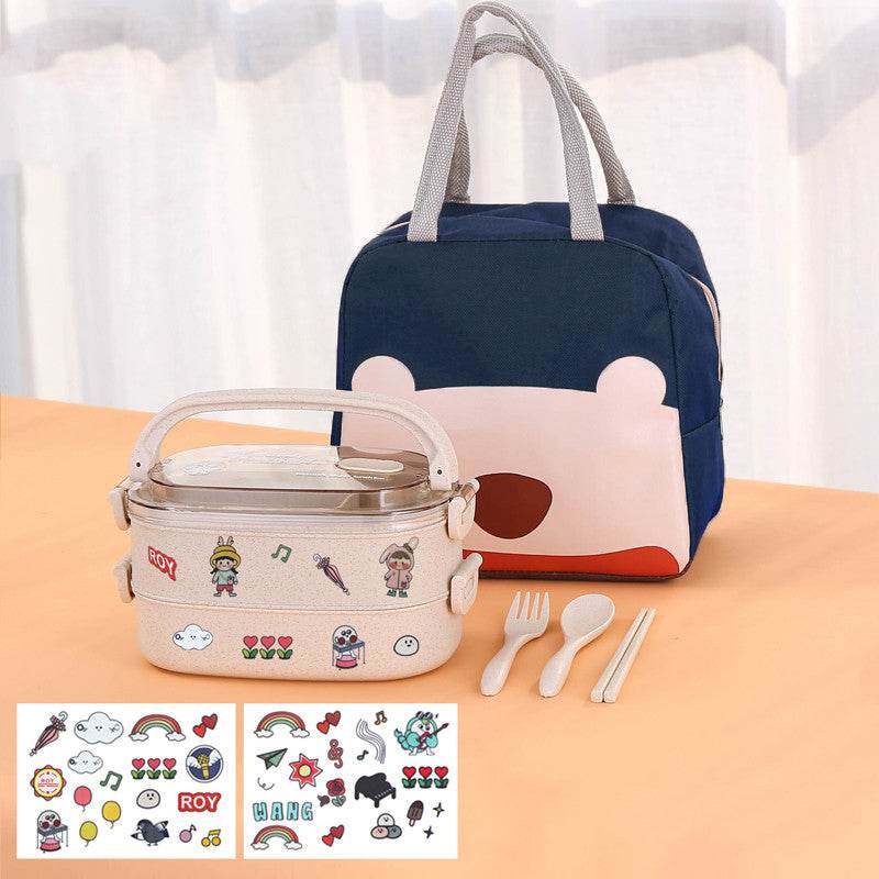 Wheat Straw Microwaveable Bento Box - Mubimart