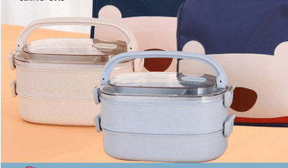 Wheat Straw Microwaveable Bento Box - Mubimart