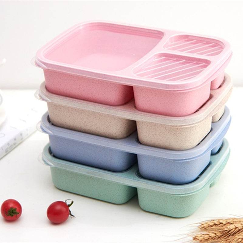 Wheat Straw Separated Bento Box - Mubimart
