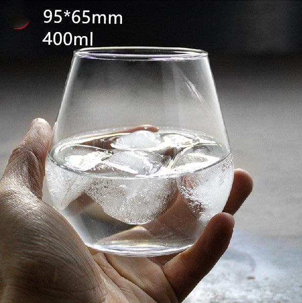 Whiskey transparent round glass wine glass Mubimart