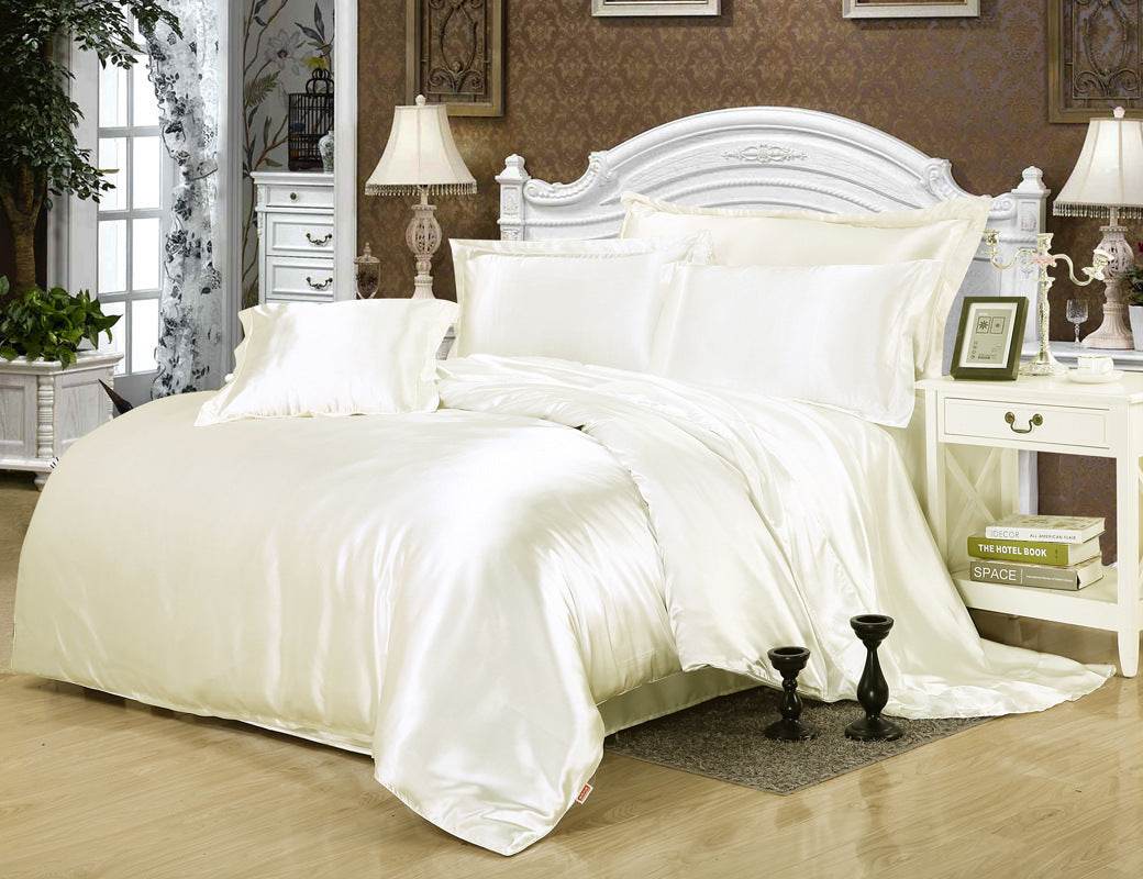 White Black Bedding Sets King Double Size PLA Cool Fiber Summer Used Single Bed Sheet Luxury Bedding Kit Duvet Cover Set - Mubimart