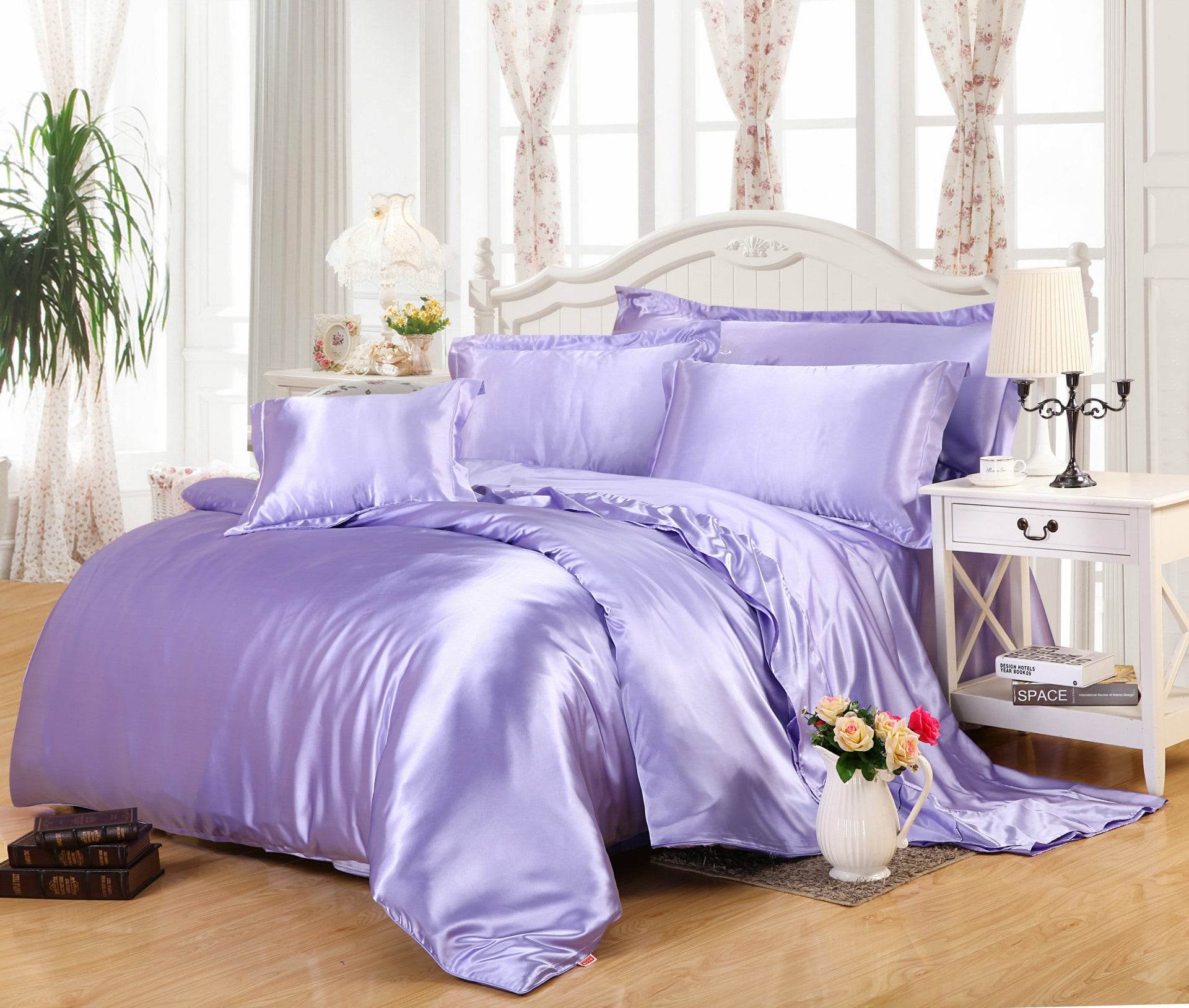 White Black Bedding Sets King Double Size PLA Cool Fiber Summer Used Single Bed Sheet Luxury Bedding Kit Duvet Cover Set - Mubimart