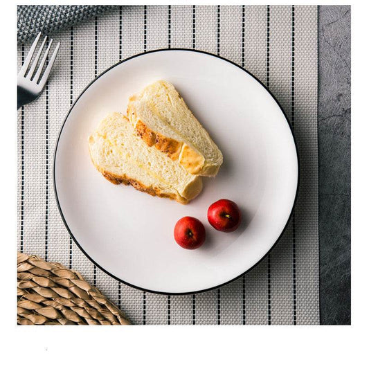 White Ceramic Creative Western Food Plate - Mubimart