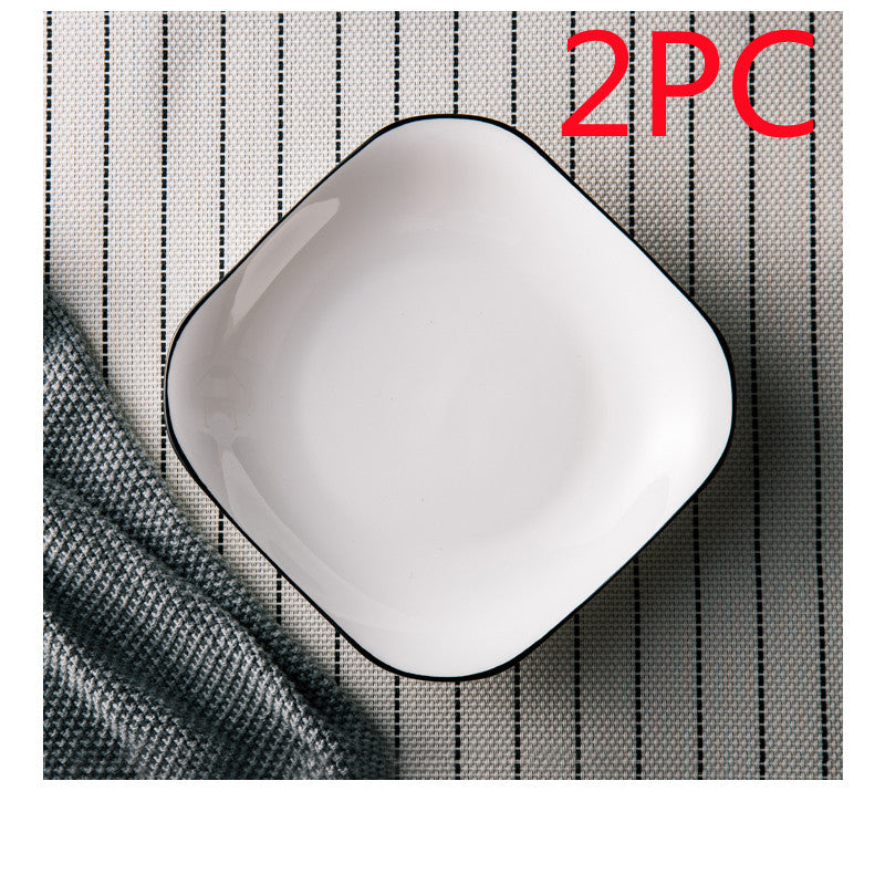 White Ceramic Creative Western Food Plate Mubimart