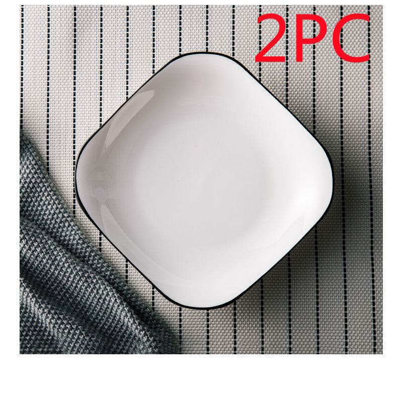 White Ceramic Creative Western Food Plate - Mubimart