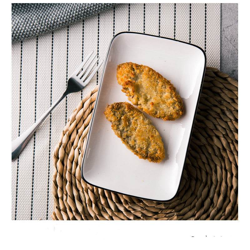 White Ceramic Creative Western Food Plate - Mubimart