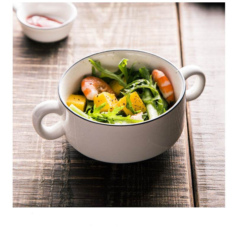 White Ceramic Creative Western Food Plate - Mubimart