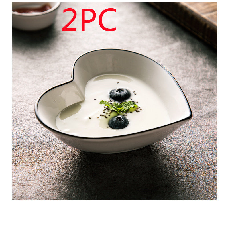 White Ceramic Creative Western Food Plate Mubimart