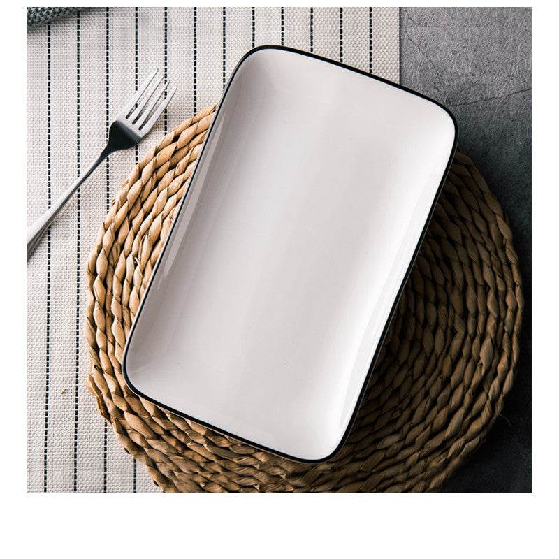 White Ceramic Creative Western Food Plate - Mubimart