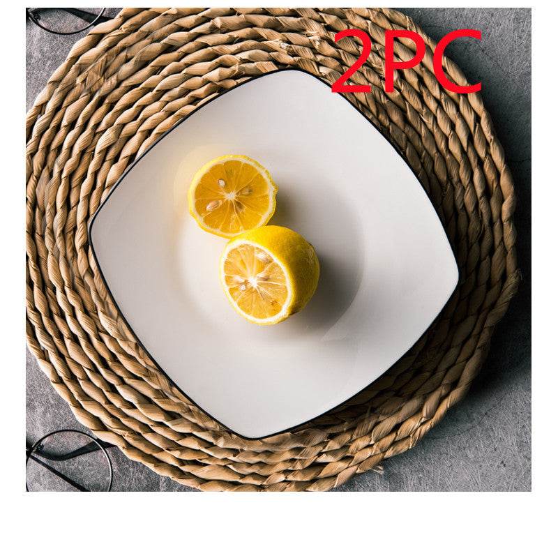 White Ceramic Creative Western Food Plate - Mubimart