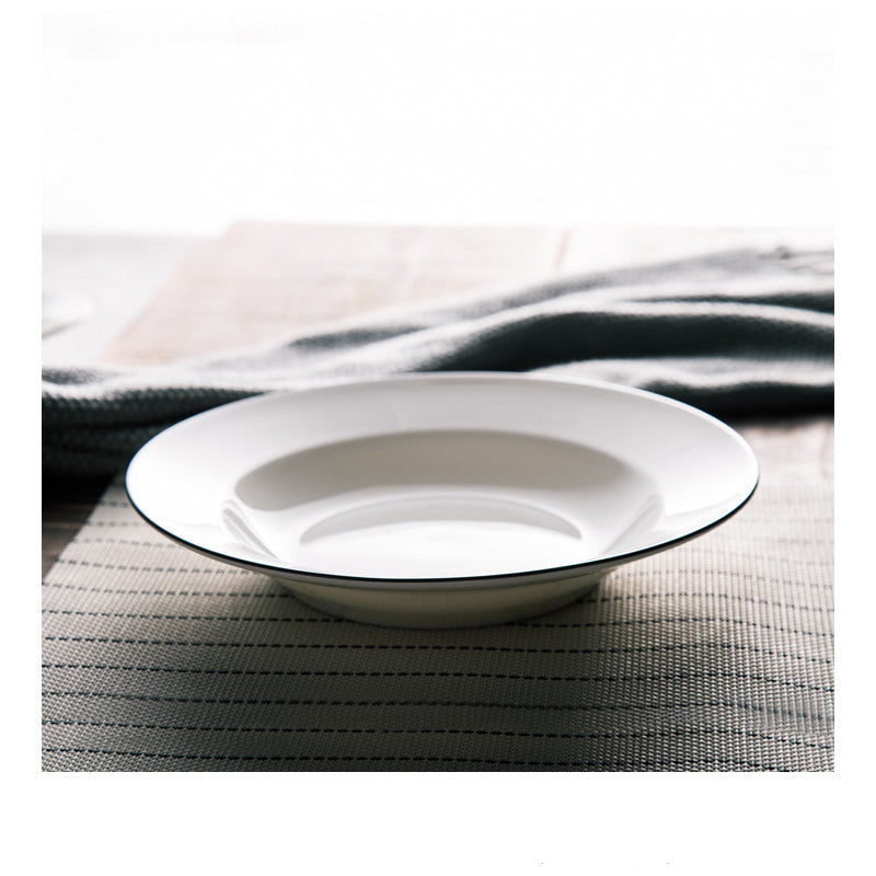 White Ceramic Creative Western Food Plate Mubimart