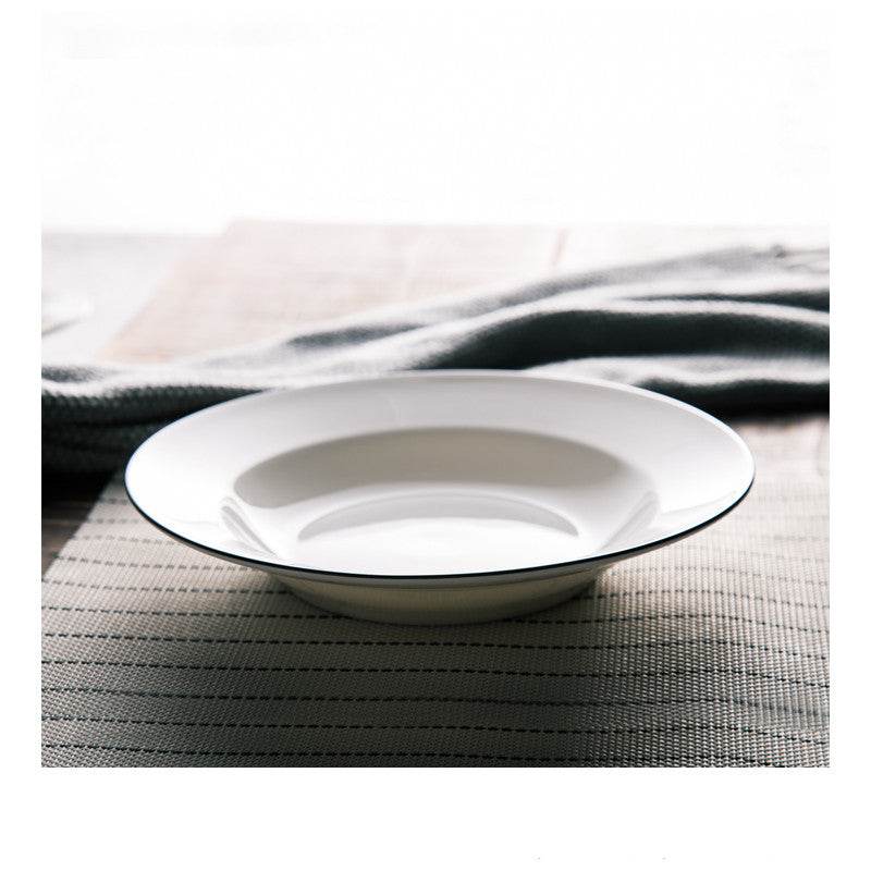 White Ceramic Creative Western Food Plate - Mubimart