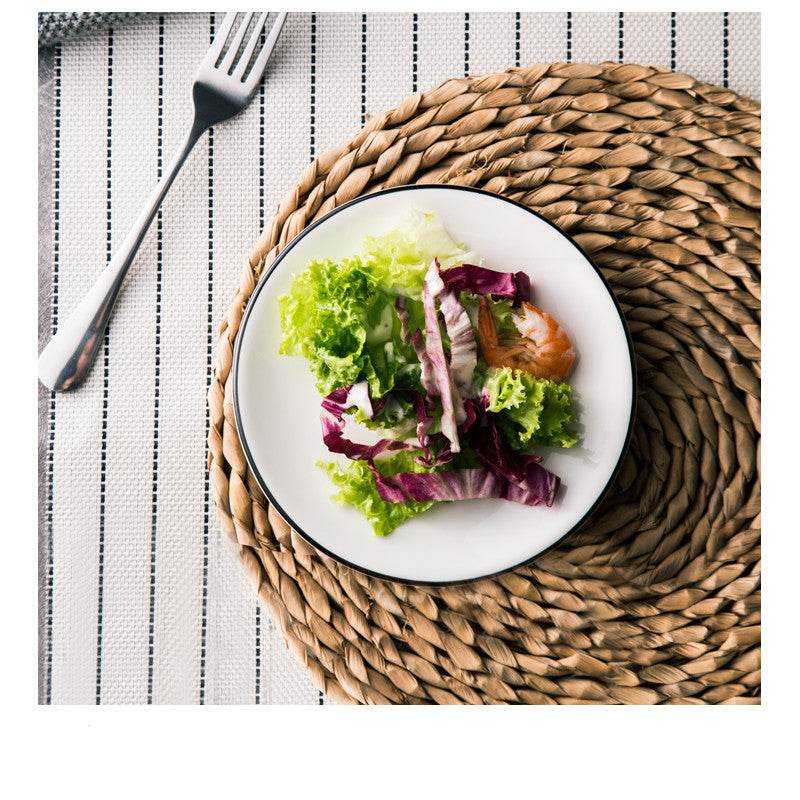 White Ceramic Creative Western Food Plate - Mubimart
