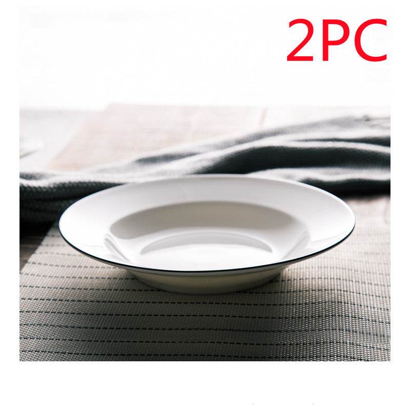 White Ceramic Creative Western Food Plate - Mubimart