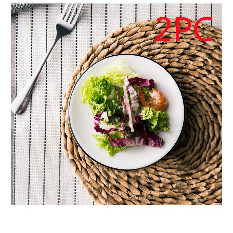 White Ceramic Creative Western Food Plate - Mubimart