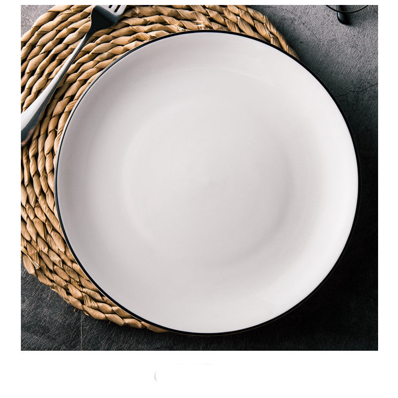 White Ceramic Creative Western Food Plate Mubimart