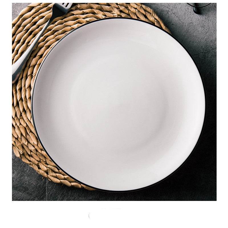 White Ceramic Creative Western Food Plate - Mubimart