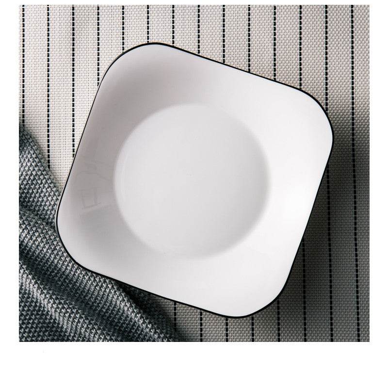 White Ceramic Creative Western Food Plate - Mubimart