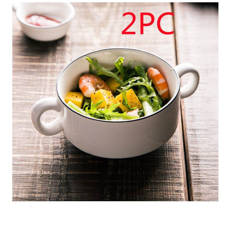 White Ceramic Creative Western Food Plate - Mubimart