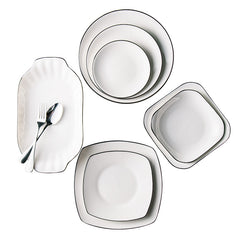 White Ceramic Creative Western Food Plate Mubimart