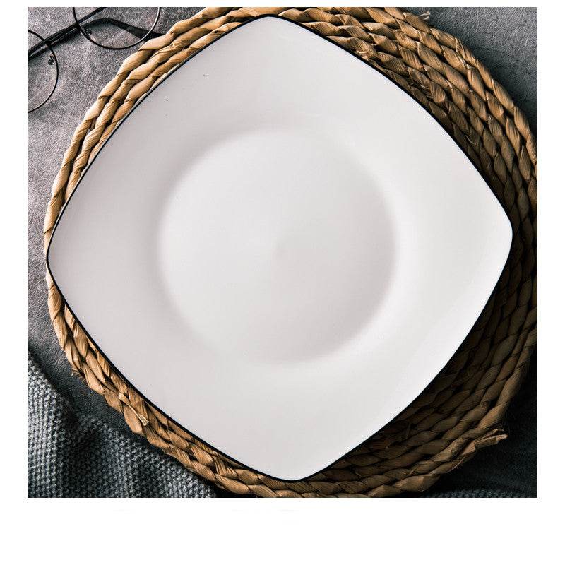 White Ceramic Creative Western Food Plate - Mubimart