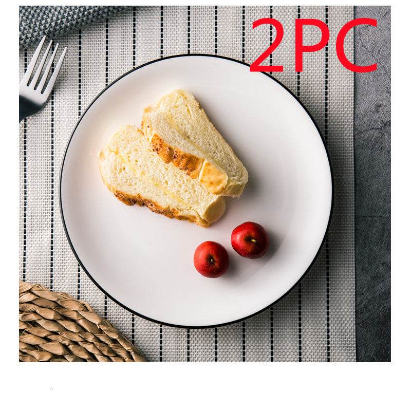 White Ceramic Creative Western Food Plate - Mubimart