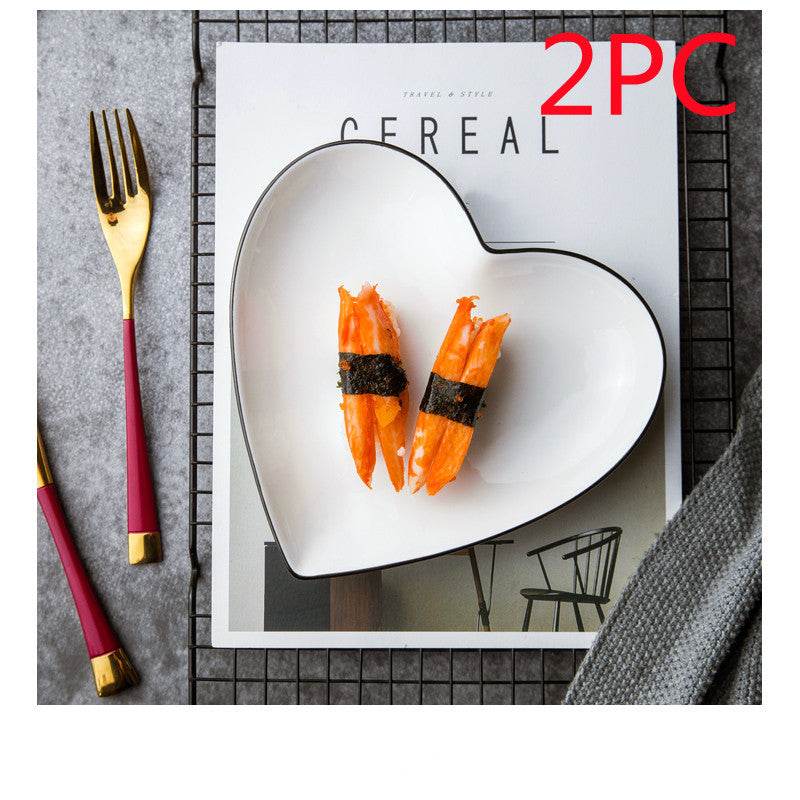 White Ceramic Creative Western Food Plate - Mubimart