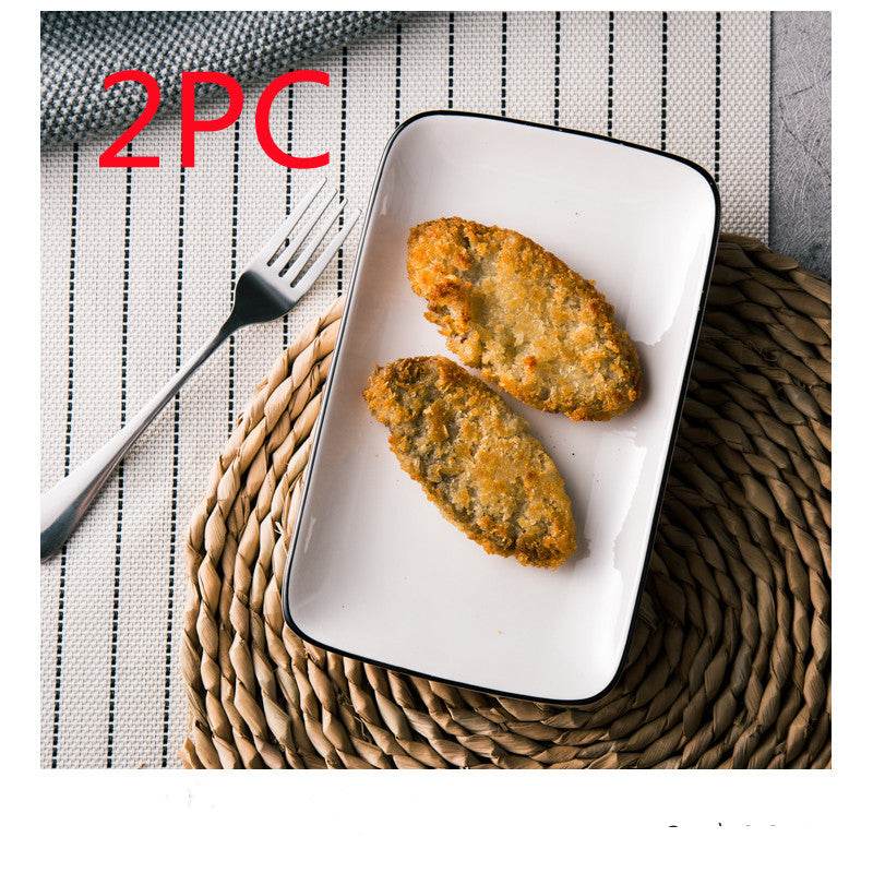 White Ceramic Creative Western Food Plate - Mubimart