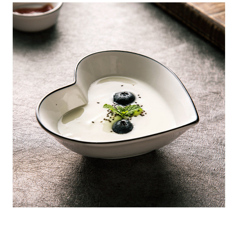 White Ceramic Creative Western Food Plate Mubimart