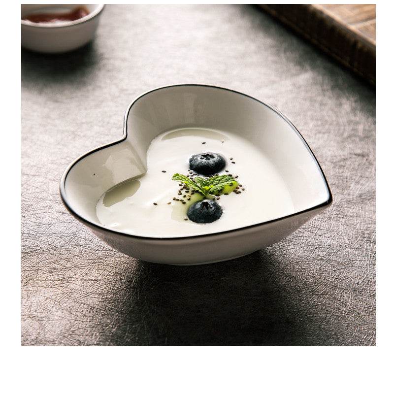 White Ceramic Creative Western Food Plate - Mubimart