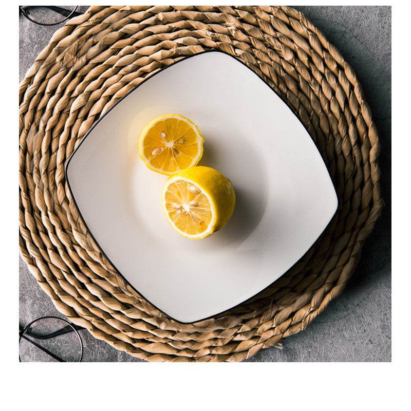 White Ceramic Creative Western Food Plate - Mubimart