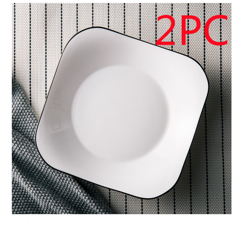 White Ceramic Creative Western Food Plate Mubimart