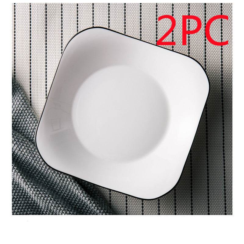 White Ceramic Creative Western Food Plate - Mubimart