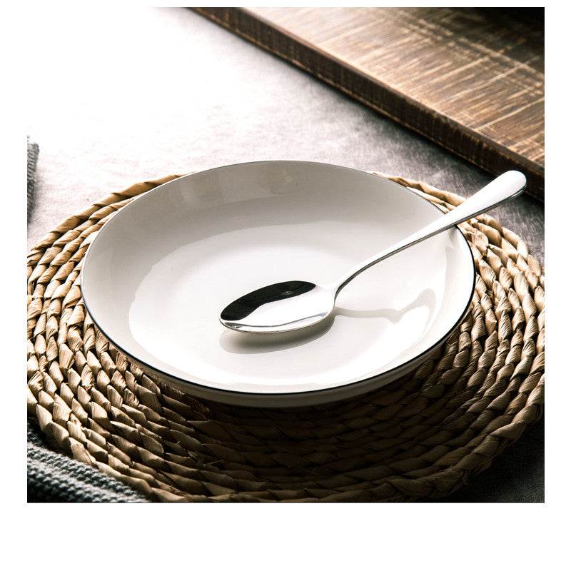 White Ceramic Creative Western Food Plate - Mubimart
