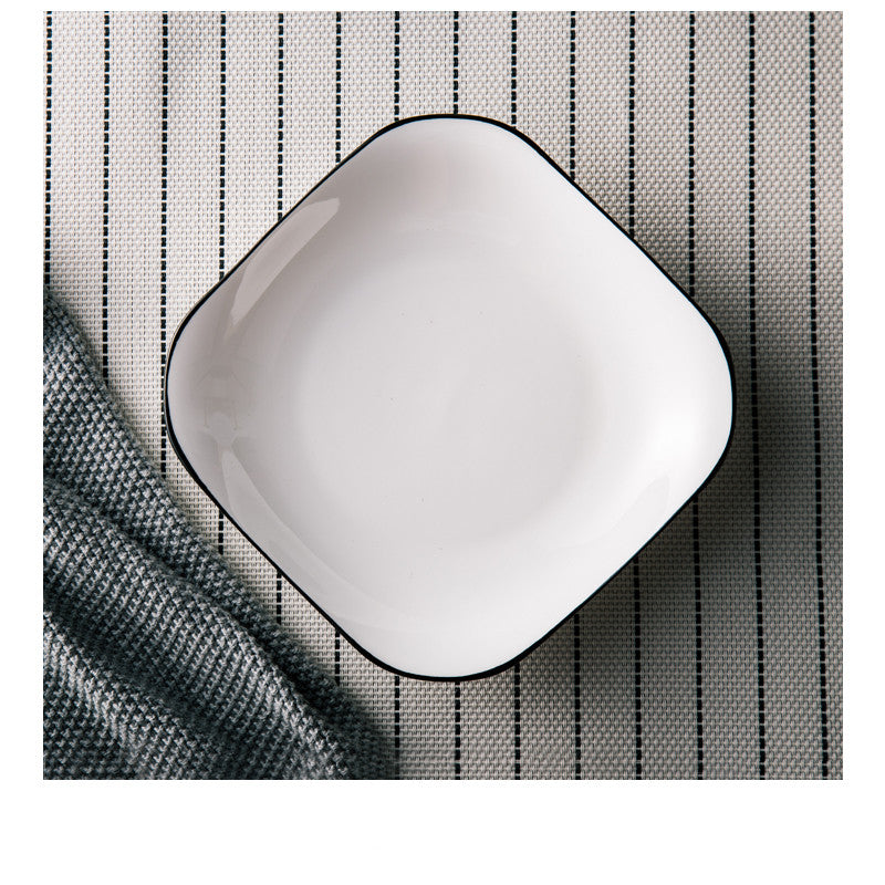 White Ceramic Creative Western Food Plate Mubimart