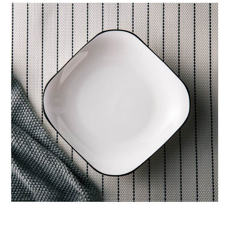 White Ceramic Creative Western Food Plate - Mubimart