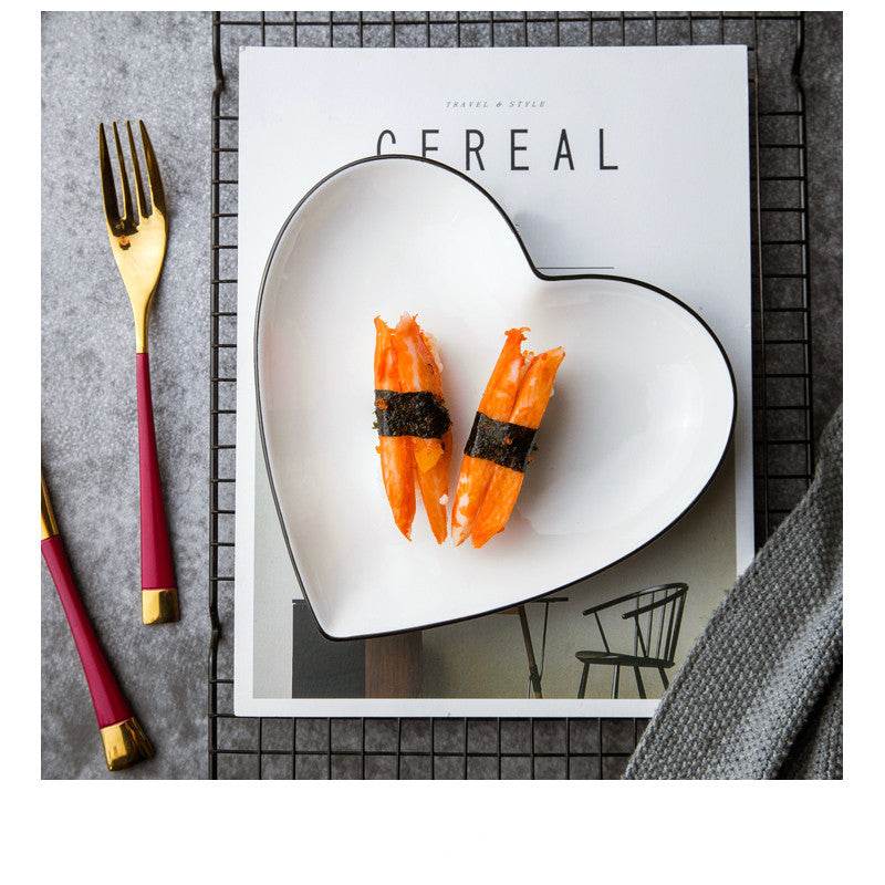 White Ceramic Creative Western Food Plate - Mubimart