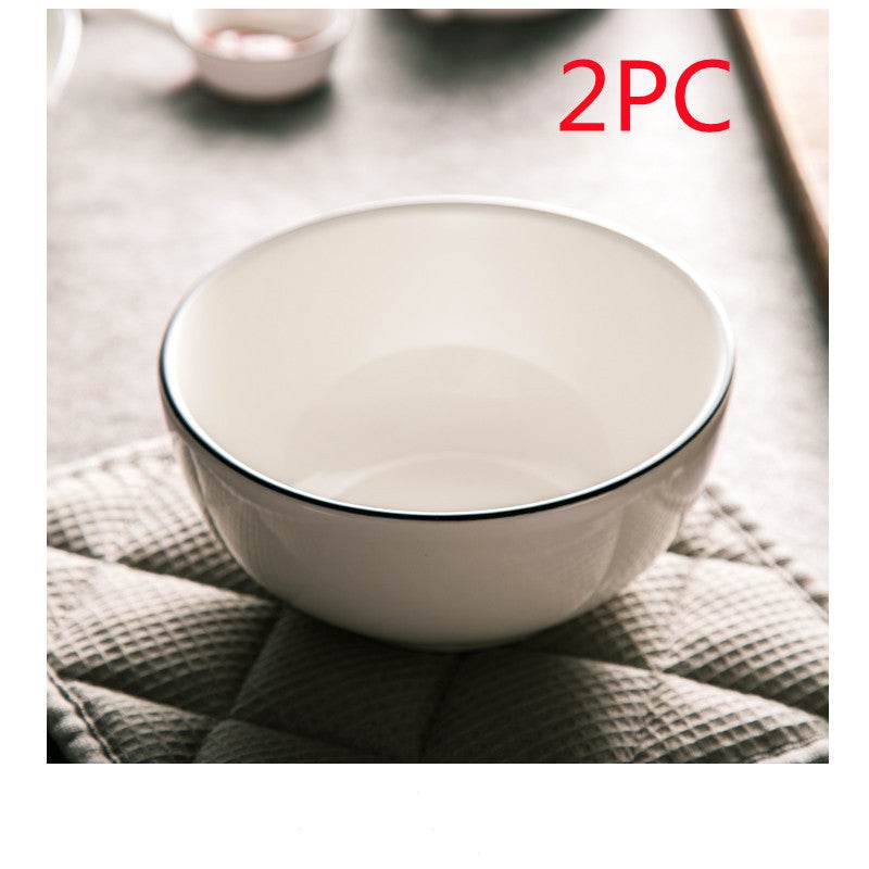 White Ceramic Creative Western Food Plate - Mubimart